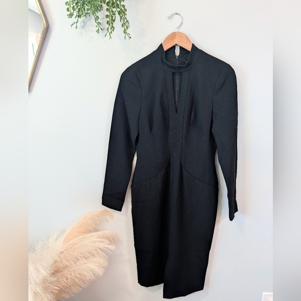 New Black Halo  Black Long Sleeve Cut Out dress Sz. 6